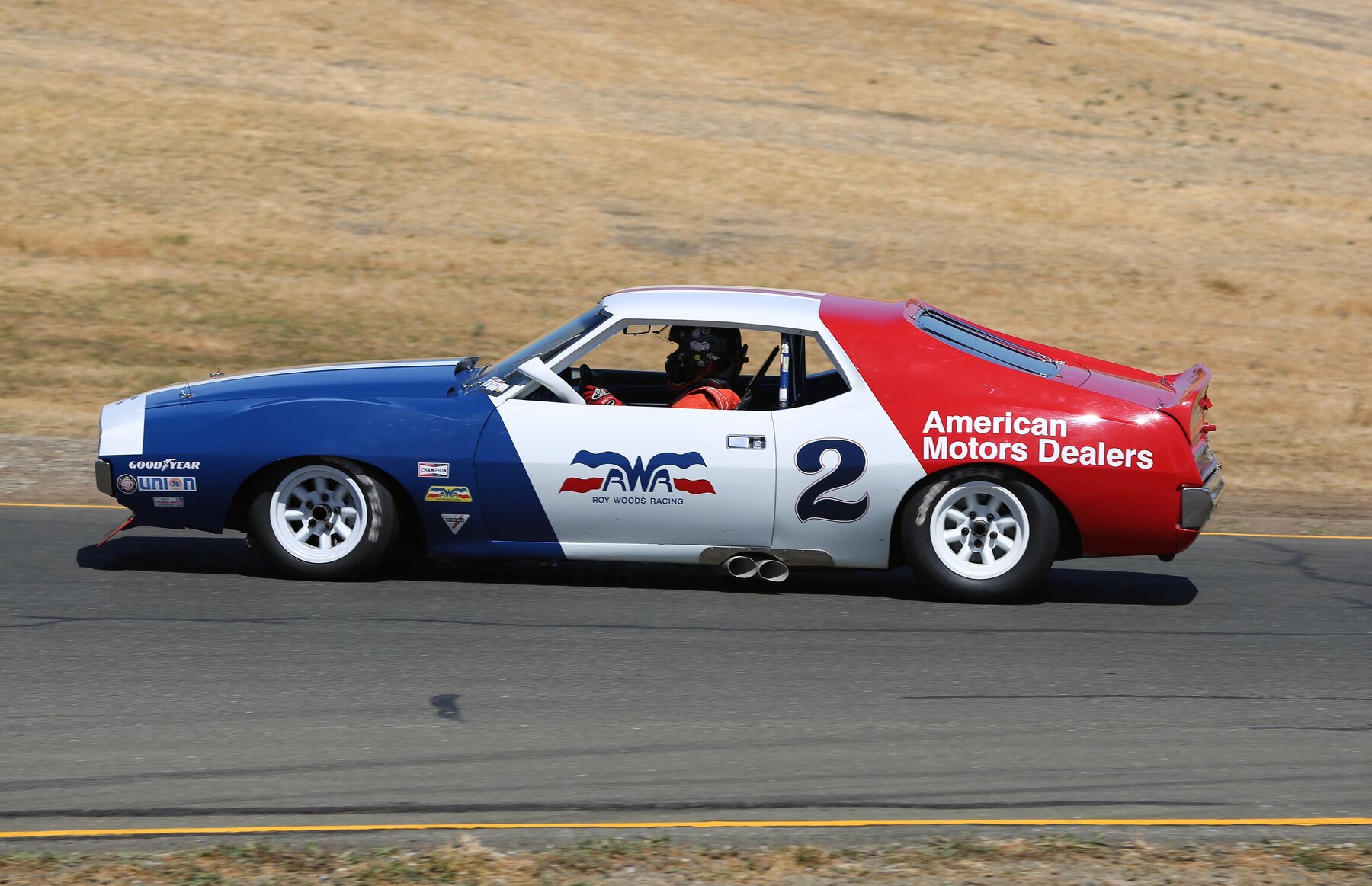 Javelin de Trans-Am de 1972 en una carrera histórica en Sonoma, en 2021.
