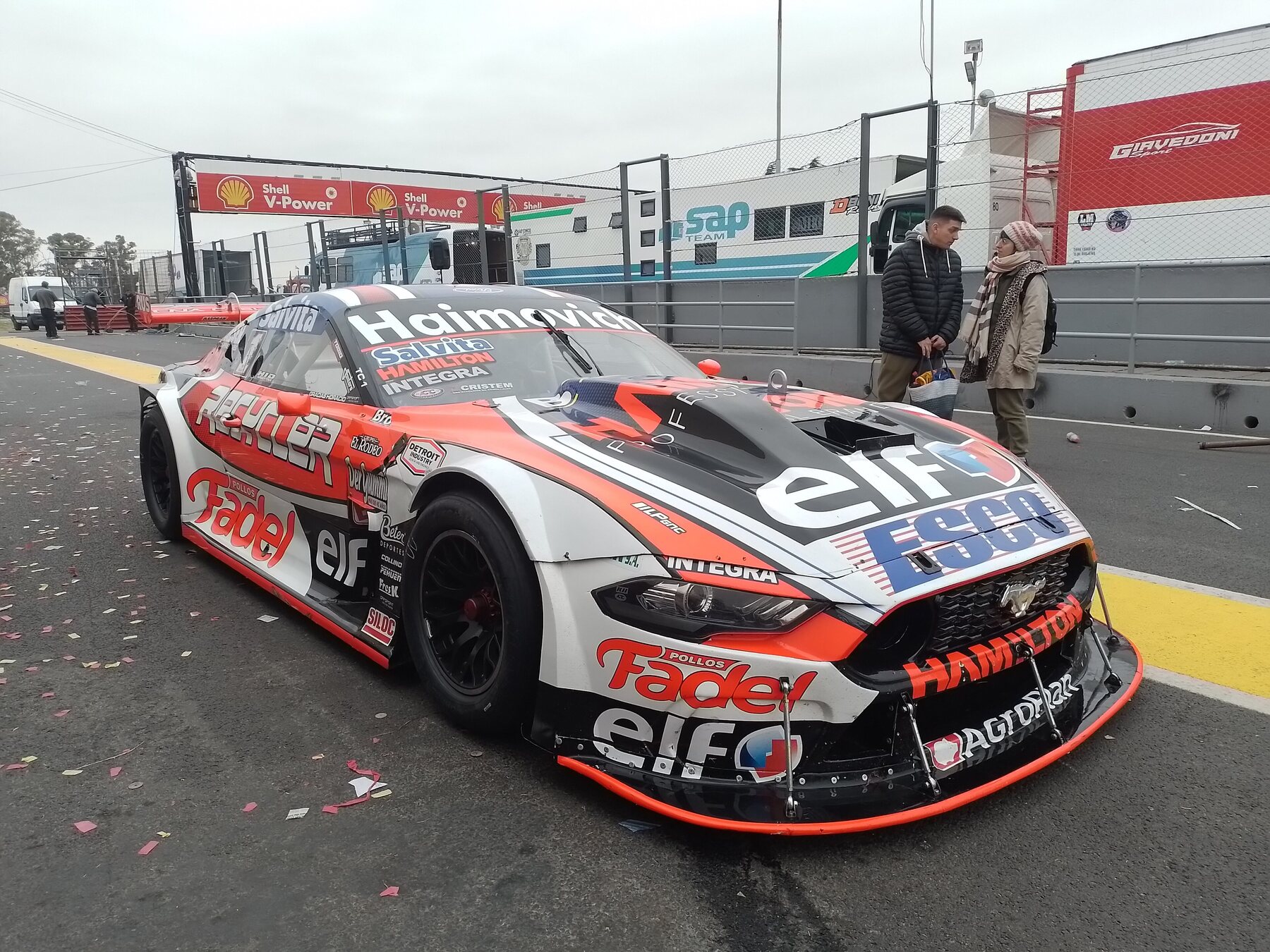 El Ford Mustang de Turismo Carretera de Mariano Werner tras el Gran Premio Buenos Aires Shell 2024.